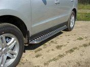 Пороги с площадкой 42,4 мм для автомобиля Hyundai Santa Fe 2011-2012, TCC Тюнинг HYUNSF11-03