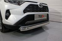 Защита передняя нижняя (овальная) 75х42 мм для автомобиля Toyota RAV4 2019 арт. TOYRAV19-18, TCC Тюнинг