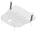 Защита алюминиевая Мотодор (Двигатель, Коробка переключения передач), 5 мм,  для Hyundai Palisade  2020- арт. 30904
