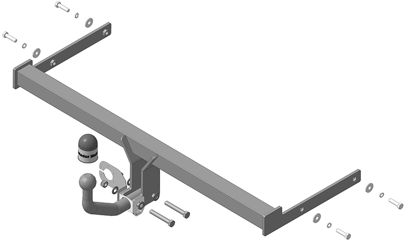 Фаркоп для Volkswagen Polo Седан, тип шара A, Motodor арт. 92702-A