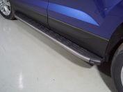 Пороги алюминиевые с пластиковой накладкой (карбон серые) 1720 мм для автомобиля Skoda Karoq 2020- TCC Тюнинг арт. SKOKAR20-27GR
