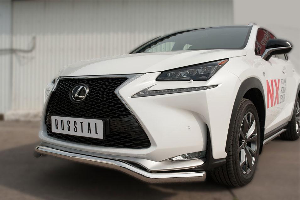 Защита переднего бампера d57 волна для Lexus NX 200t 2014 F Sport, Slitkoff LNXZ-002138