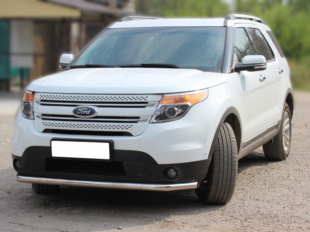 Дуга передняя по низу бампера d-60 с подгибами для автомобиля Ford Explorer SPORT 2013-2014г.в, Технотек, арт. FE2013S_1