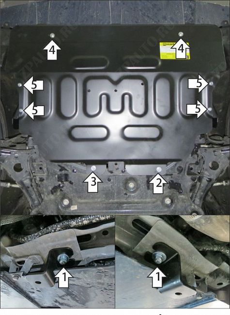 Защита стальная Мотодор (Двигатель, Коробка переключения передач), 2 мм,  для Jetour X70 Plus  2023- арт. 79012