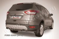 Защита заднего бампера d57 черная Ford Kuga (2012-2016) , Slitkoff, арт. FKG13-008B