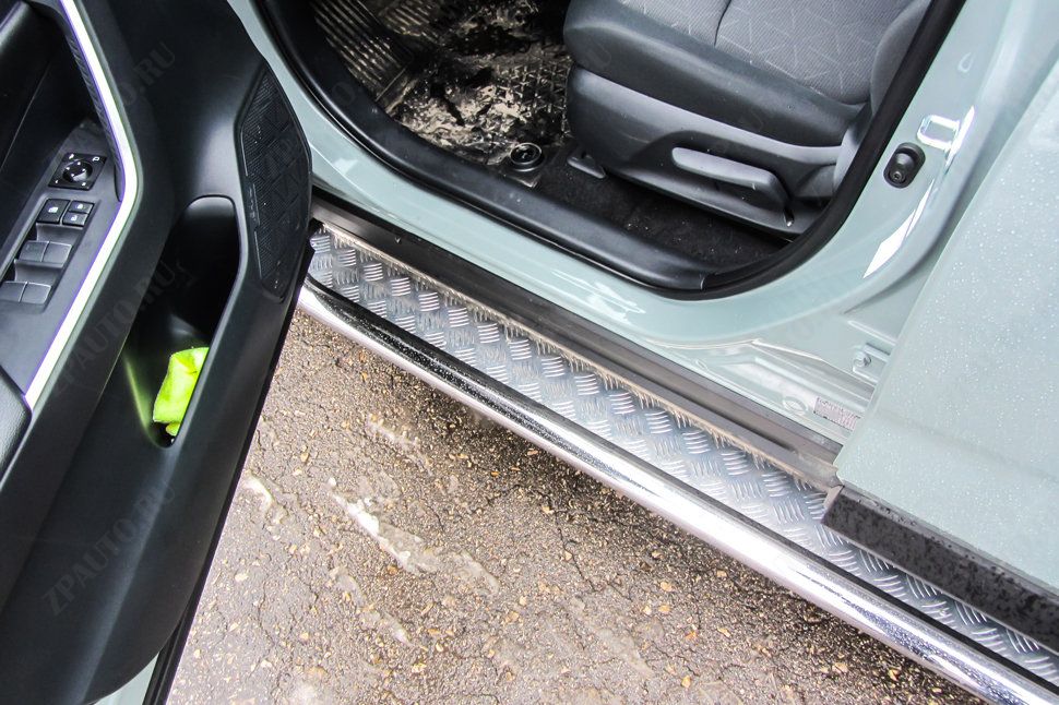 Защита порогов d57 с листом Toyota Rav-4 (2018-2023) , Slitkoff, арт. TR419-004