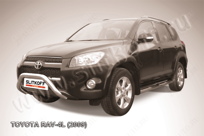 Кенгурятник d76 мини Toyota Rav-4 L (2005-2010) Black Edition, Slitkoff, арт. TR409L-006BE