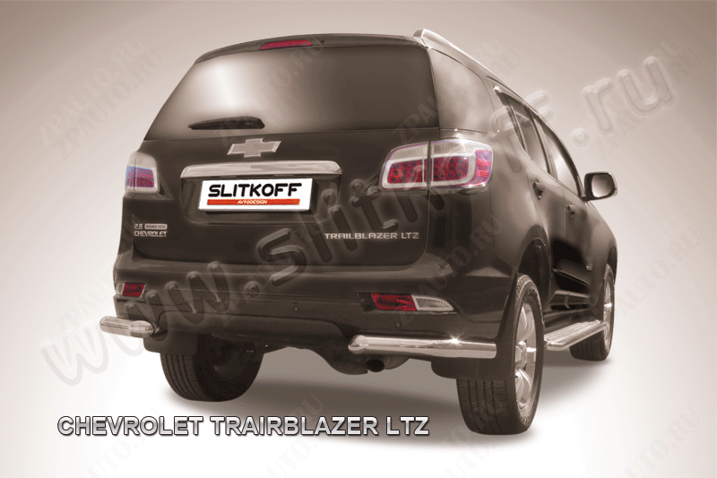 Уголки d76 Chevrolet Trailblazer (2012-2016) Black Edition, Slitkoff, арт. CHTB12-015BE