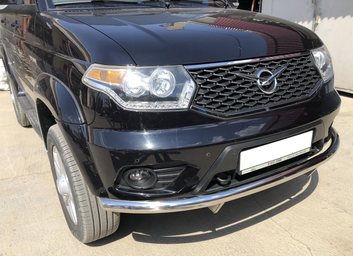 Защита переднего бампера для автомобиля УАЗ Патриот  2014-2017, Россия UAP.17.02