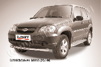Защита переднего бампера d76 Chevrolet Niva (2009-2020) , Slitkoff, арт. CHN10-003