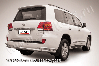 Защита заднего бампера d76+d42 двойная Toyota Land Cruiser 200 (2013-2015) Black Edition, Slitkoff, арт. TLC2-13-015BE