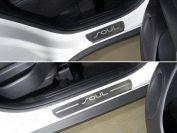 Накладки на пороги (лист шлифованный надпись Soul) 4шт для автомобиля Kia Soul 2017-