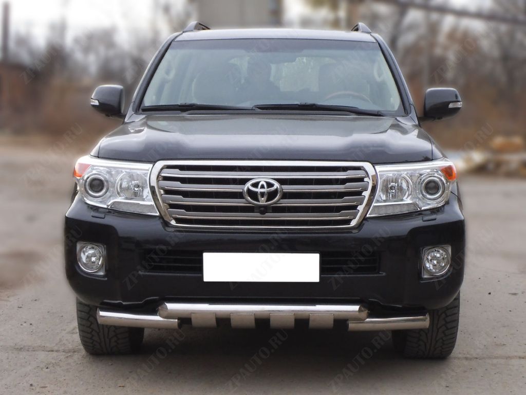 G Защита переднего бампера d-76 с доп.накладками для автомобиля Toyota Land Cruiser 200 2007-2012г.в. арт. LCN_1.3 , 
Технотек