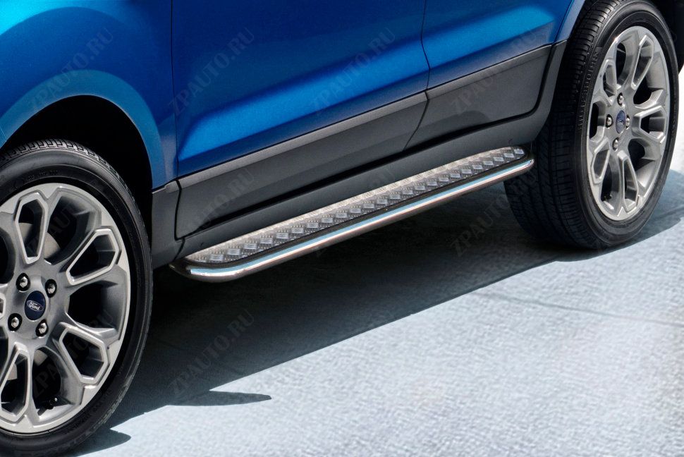 Защита порогов d42 с листом Ford EcoSport (2017-2023) , Slitkoff, арт. FES003