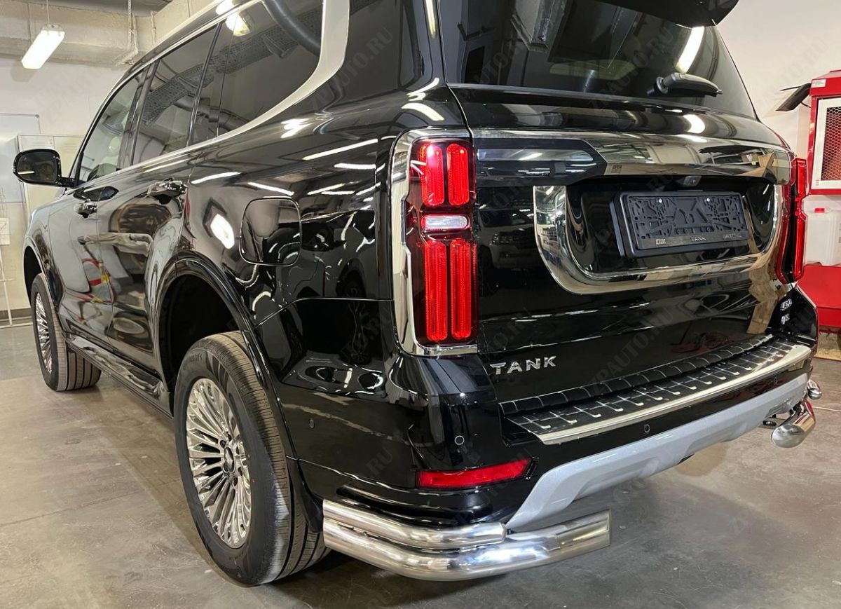 Защита заднего бампера двойная угловая для автомобиля TANK 500   2023 арт. TANK500.23.19