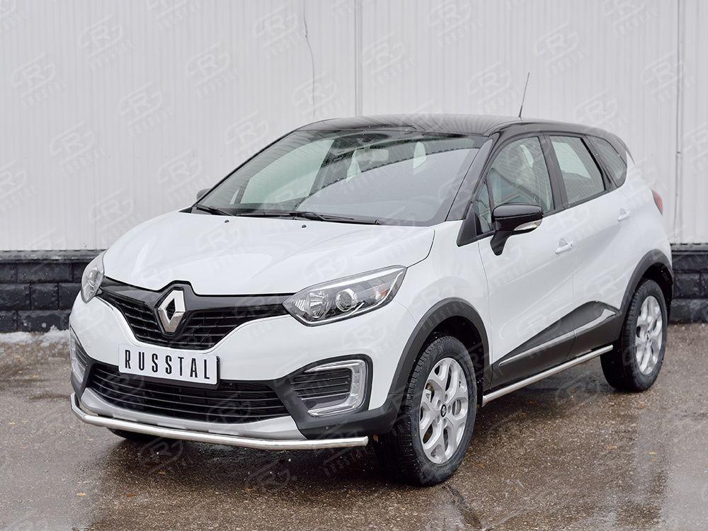 Защита переднего бампера d42 Renault Kaptur 2016, Slitkoff RKPZ-002460