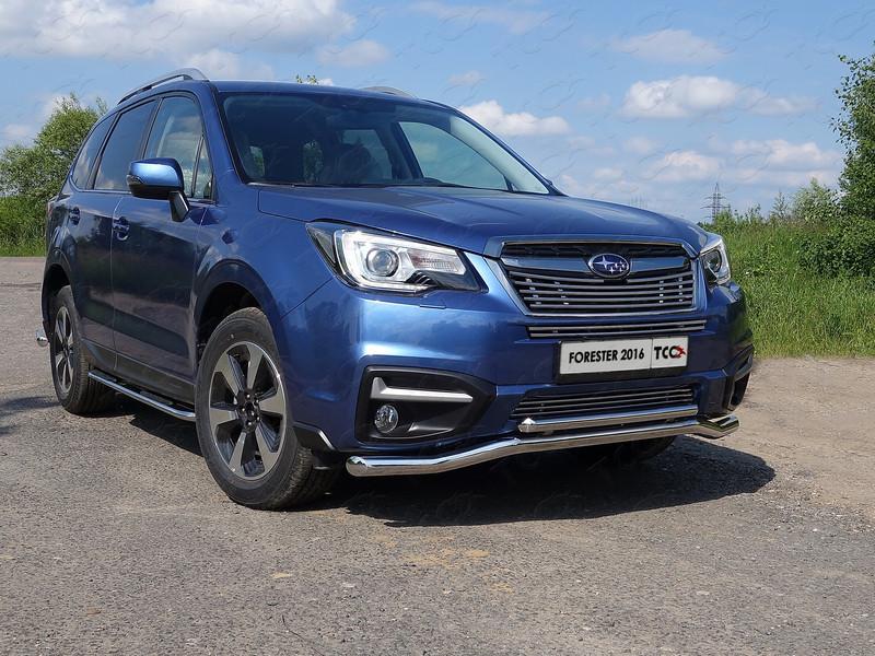 Решетка радиатора нижняя 12 мм для автомобиля Subaru Forester (SJ) 2016-2017, TCC Тюнинг SUBFOR16-03