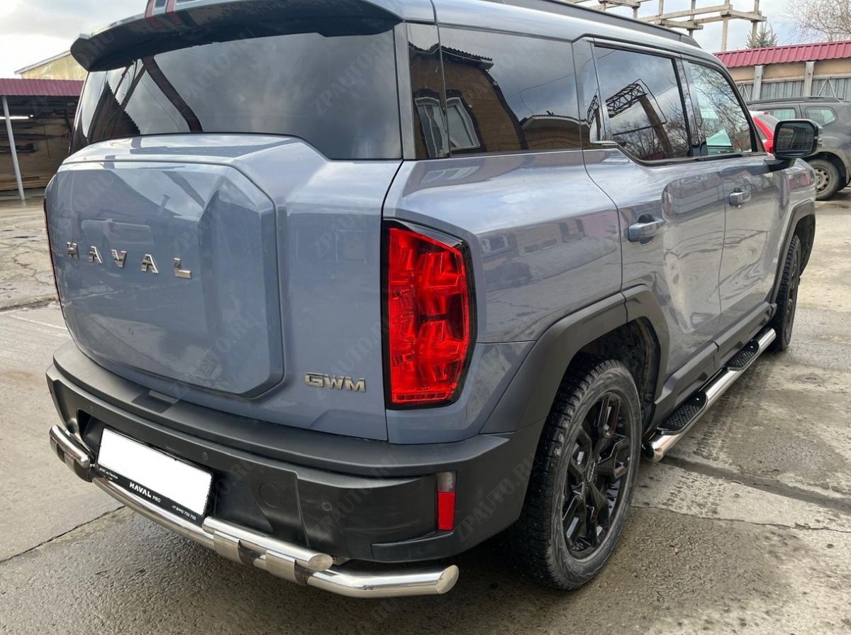 Защита заднего бампера двойная с перемычками для автомобиля HAVAL H3 2024 арт. HVH3.24.25