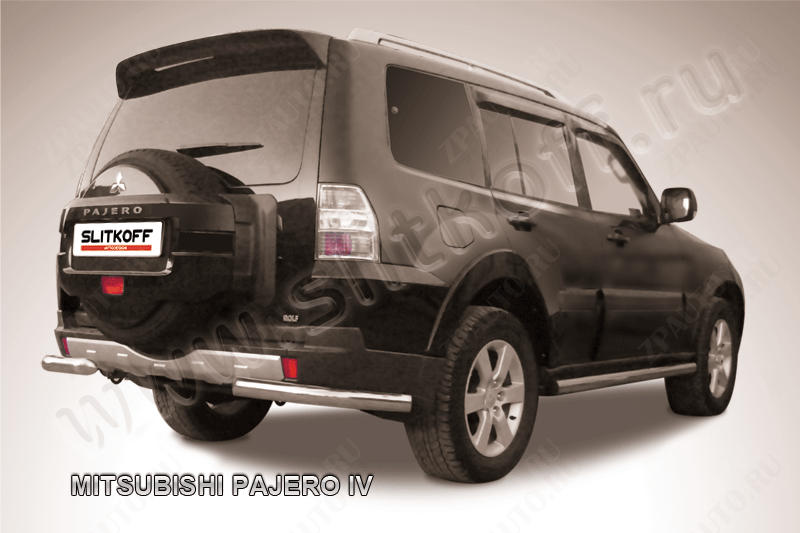 Уголки d76 Mitsubishi Pajero IV (2006-2023) Black Edition, Slitkoff, арт. MPJ019BE