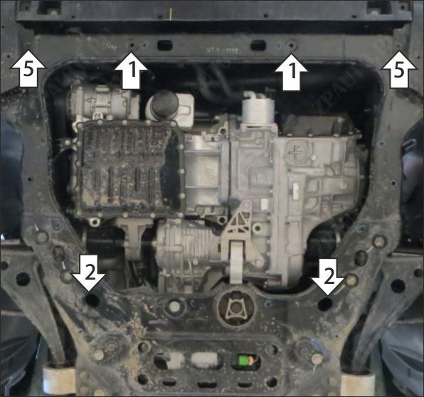 Защита алюминиевая Мотодор (Двигатель, Коробка переключения передач), 4 мм,  для Gac M8  2023- арт. 347801