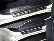 Накладки на пороги с гибом (лист зеркальный надпись Excalibur) 4шт для автомобиля Toyota Land Cruiser 200 EXCALIBUR 2017-