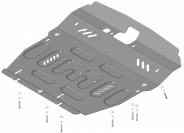 Защита стальная Мотодор (Двигатель, Коробка переключения передач), 2 мм,  Hyundai Santa Fé II   2011-2012 арт. 70921