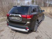 Защита задняя (овальная) 75х42 мм для автомобиля Mitsubishi Outlander 2015-2018, TCC Тюнинг MITOUT15-20