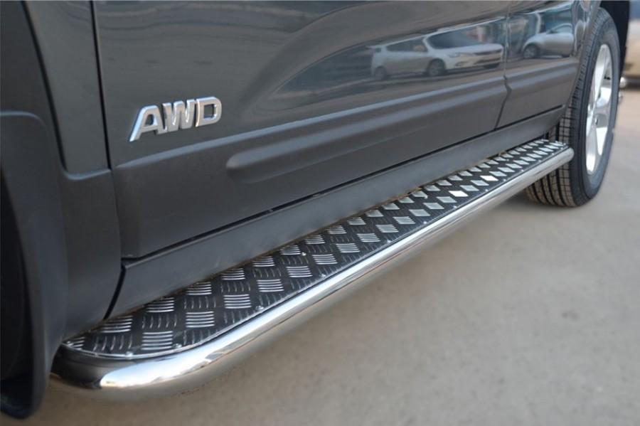 Пороги труба d42 с листом для KIA Sorento 2013, Slitkoff KIL-001267