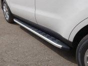 Пороги алюминиевые с пластиковой накладкой 1720 мм для автомобиля Kia Soul 2017-, TCC Тюнинг KIASOUL17-28AL