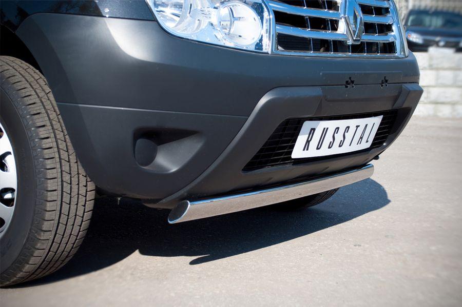 Защита переднего бампера d75x42 овал для Renault Duster 4x2, Slitkoff RD2Z-000437