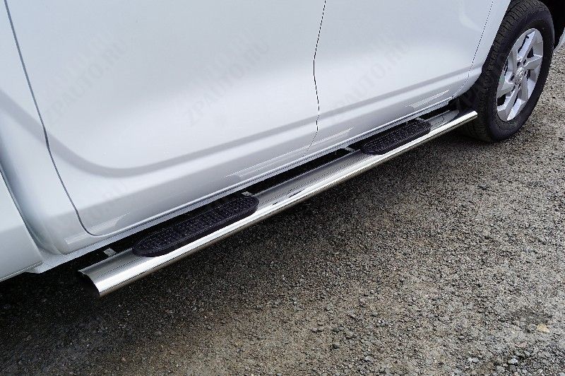 Пороги овальные с накладкой 120х60 мм Changan Hunter Plus 2.0 4WD 2023 арт. CHANHUNPL23-18