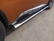 Пороги овальные с накладкой 120х60 мм для автомобиля Nissan Murano 2016-, TCC Тюнинг NISMUR16-10