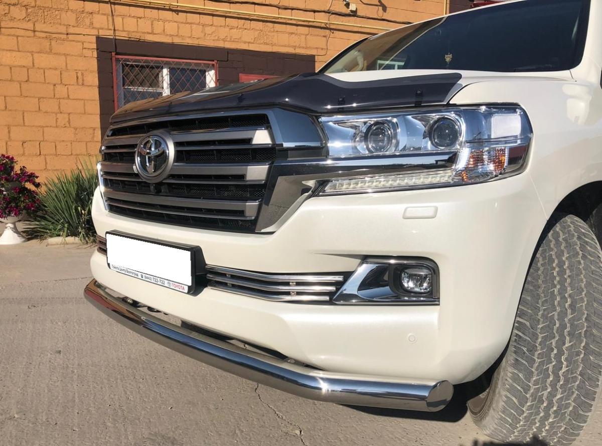 Защита переднего бампера одинарная для автомобиля Toyota Land Cruiser 200 арт. TLC200.15.01