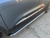 Пороги с накладным листом для автомобиля Chery Tiggo 4 2024 Рестайлинг арт. CHTGR.4.24.41