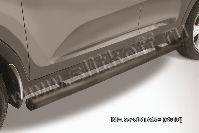 Защита порогов d76 труба черная Kia Sportage (2010-2016) , Slitkoff, арт. KSP010-009B