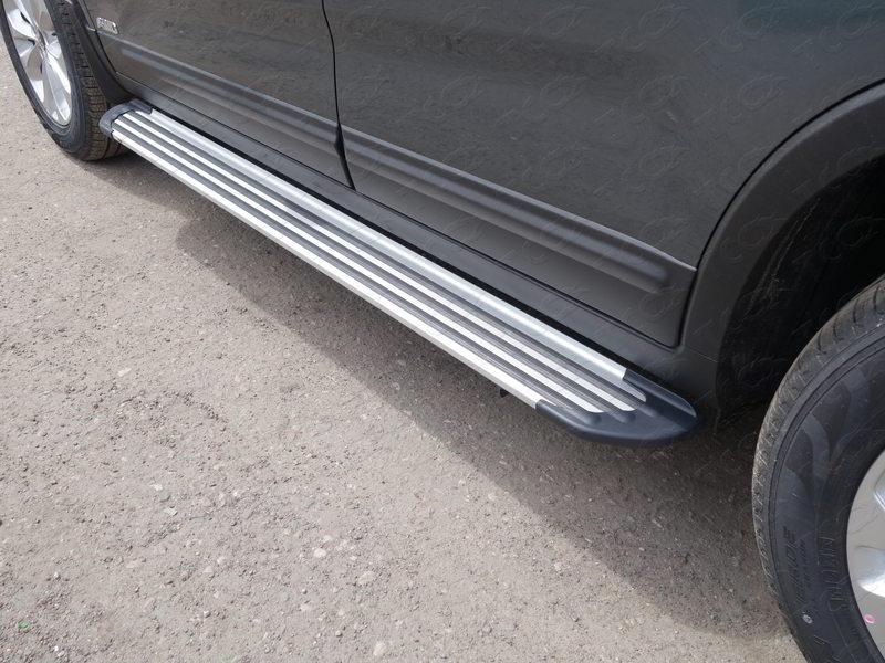 Пороги алюминиевые "Slim Line Silver" 1720 мм для автомобиля Kia Sorento 2012-, TCC Тюнинг KIASOR12-20S