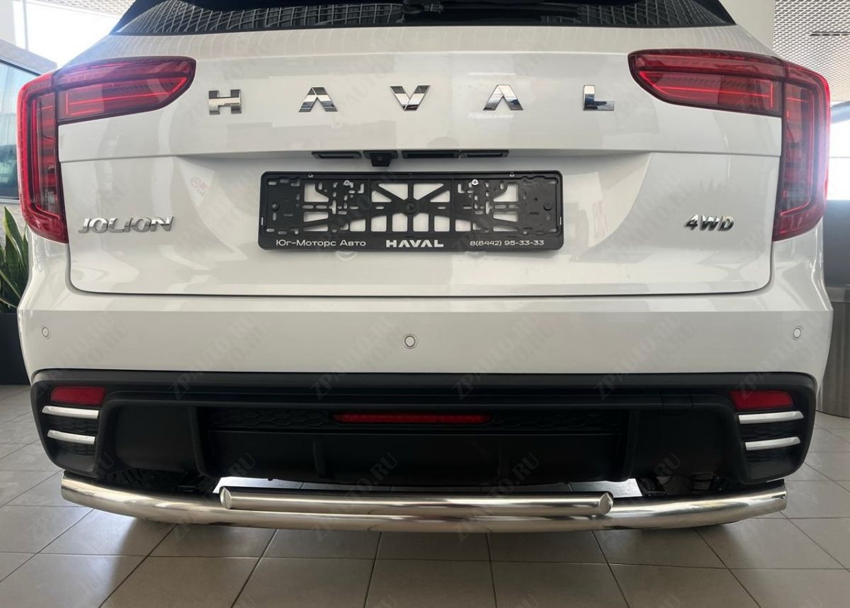 Защита заднего бампера  двойная  для автомобиля Haval Jolion 2024 арт. HVJ.24.16