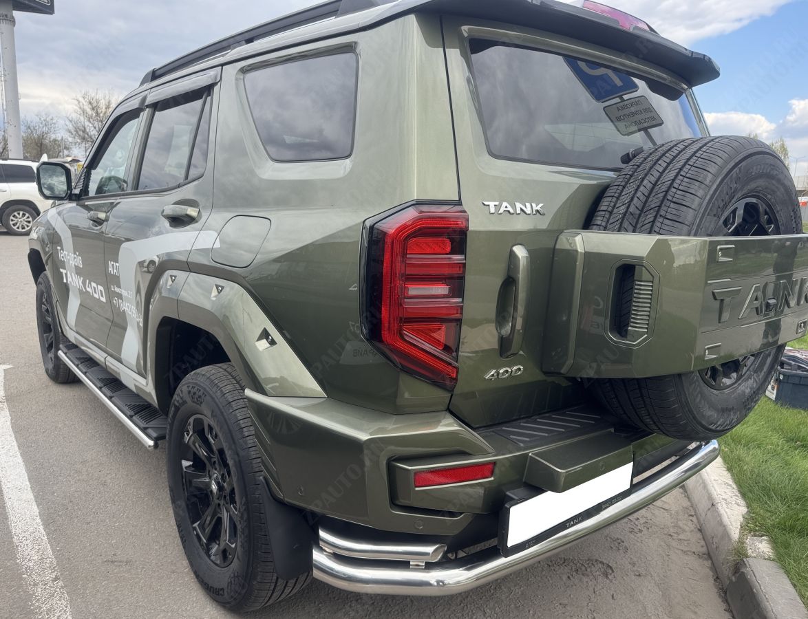 Защита заднего бампера угловая большая двойная для автомобиля Tank 400   2023 арт. TANK400.23.22