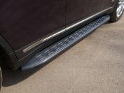 Пороги алюминиевые с пластиковой накладкой (карбон черные) 1820 мм для автомобиля Infiniti QX 70 2015-, TCC Тюнинг INFQX7015-09BL