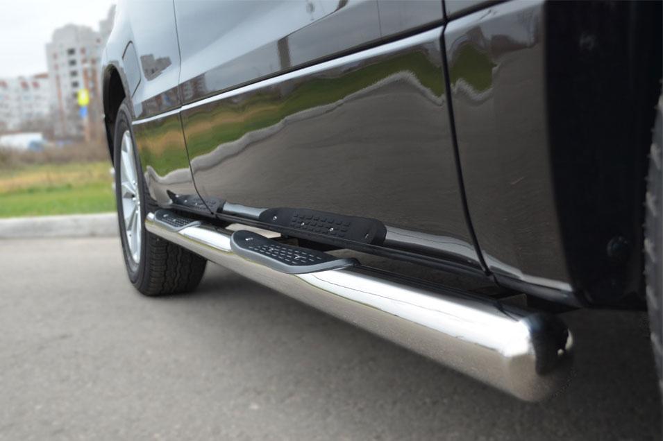 Пороги труба d76 с накладками вариант 3 для Suzuki Grand Vitara 5d 2012, Slitkoff SVT-0010953