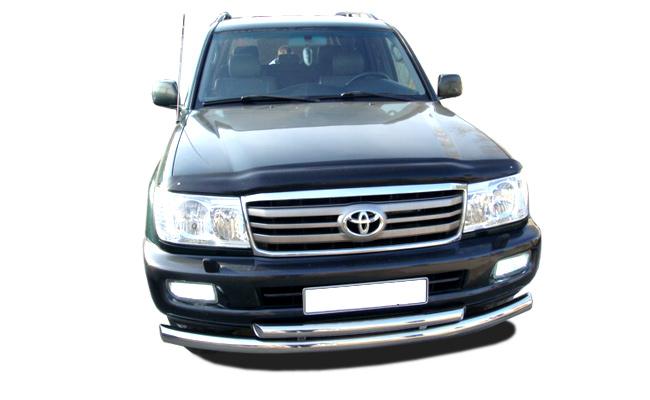 Защита переднего бампера (радиус) двойная для автомобиля TOYOTA Land Cruiser 100     1998-2006, Россия TLC100.98.04