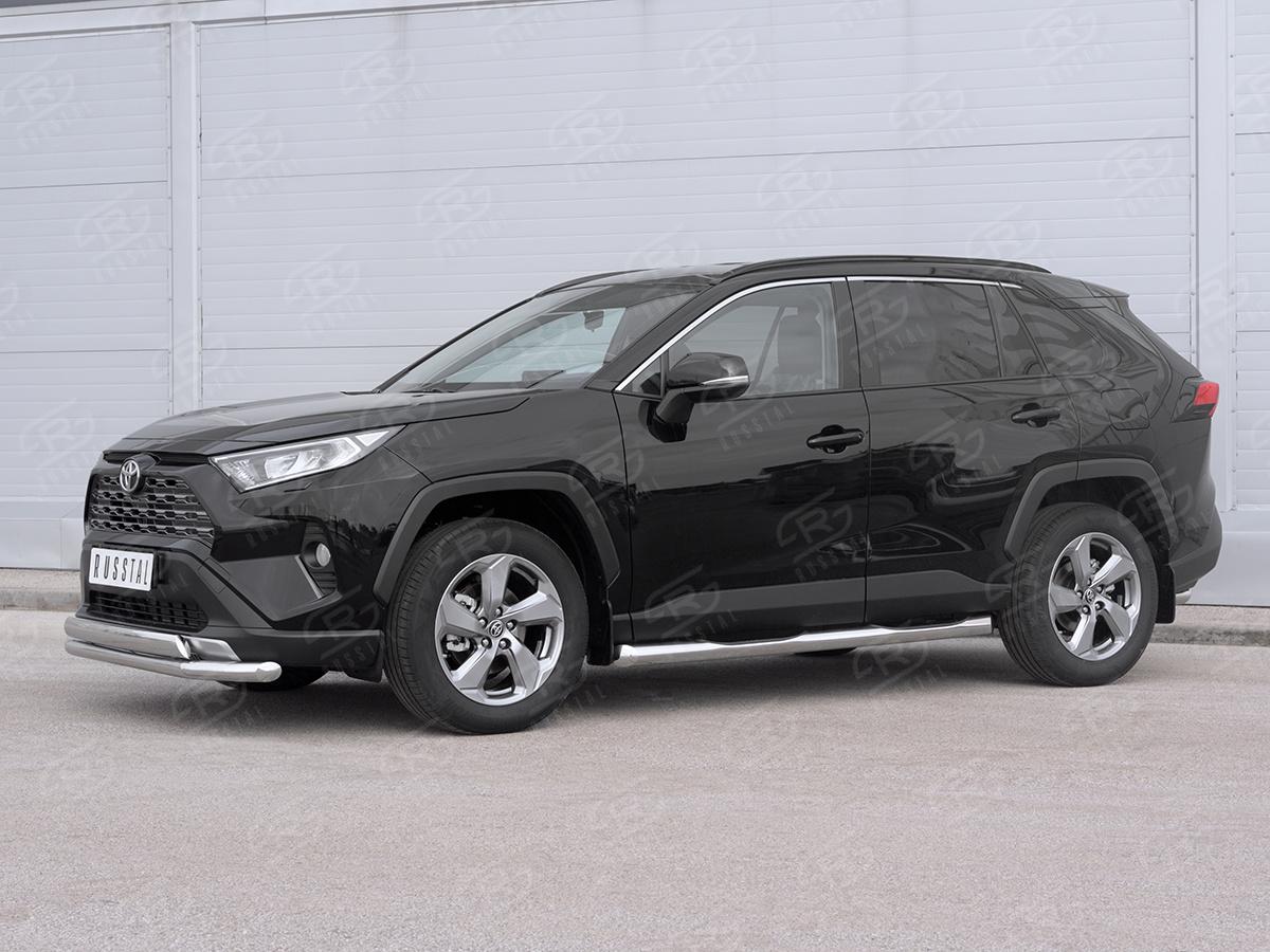 TOYOTA RAV4 2019-  Защита переднего бампера d57 секции-d75х42 дуга TR4Z-003357, Slitkoff