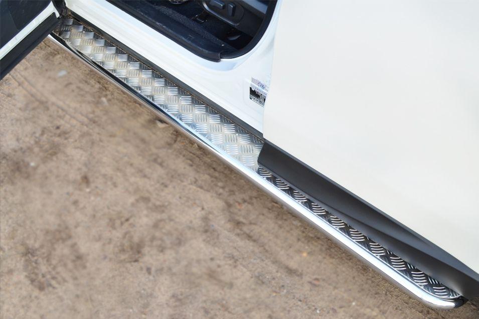 Пороги труба d42 с листом для Subaru Forester 2013, Руссталь SUFL-001602