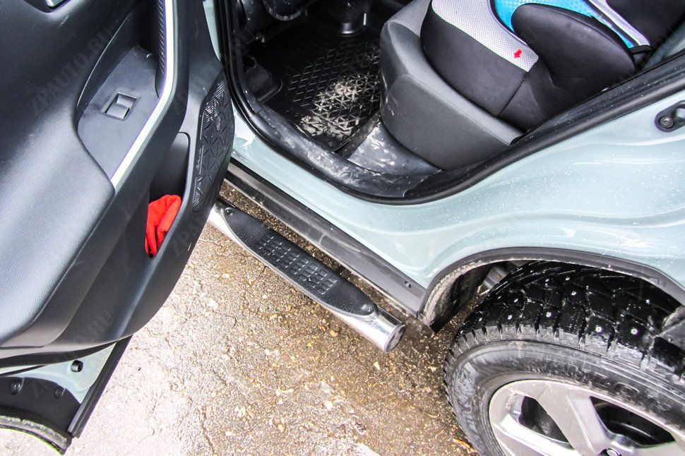 Защита порогов d76 с проступями Toyota Rav-4 (2018-2023) , Slitkoff, арт. TR419-003