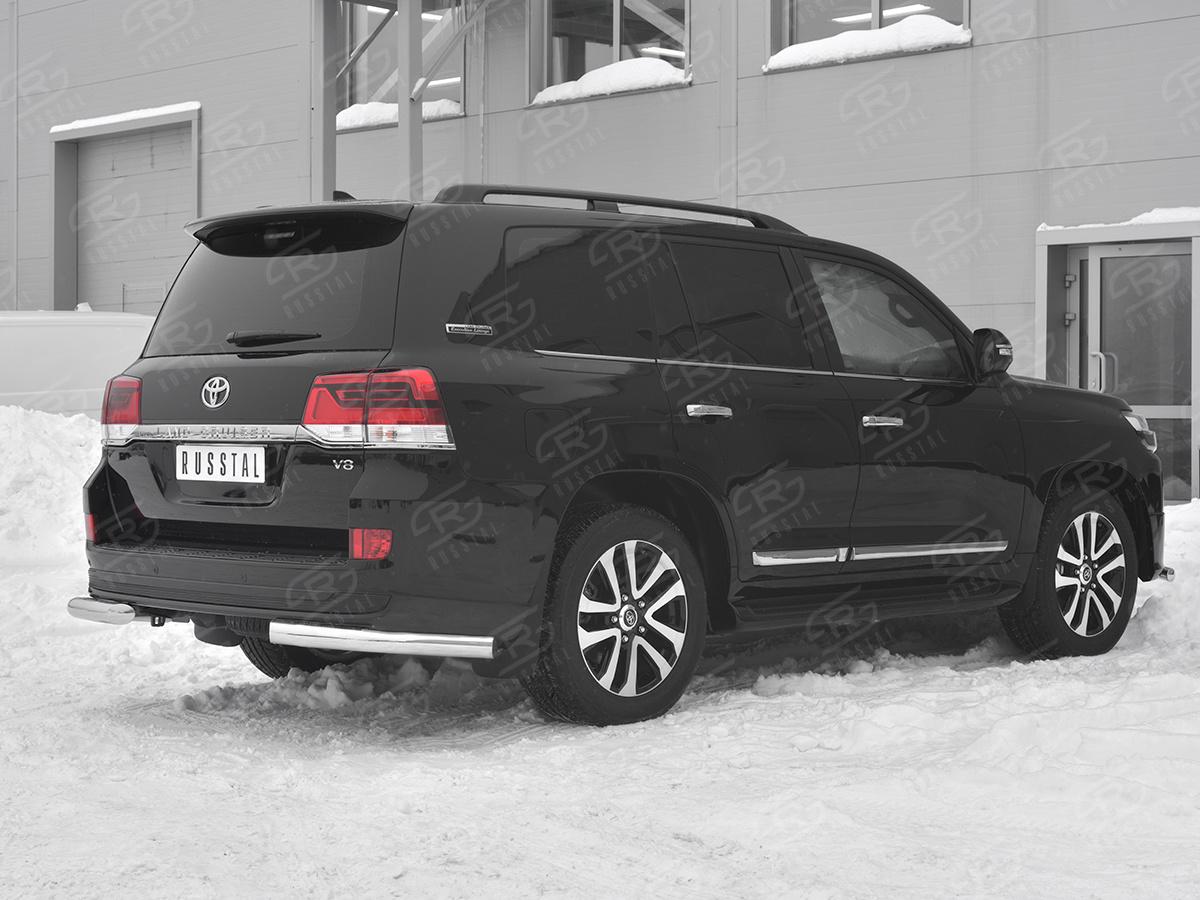 Защита заднего бампера уголки d76 секции TLCZ-003125 для автомобиля TOYOTA LAND CRUISER 200 2018 EXECUTIVE LOUNGE, Slitkoff