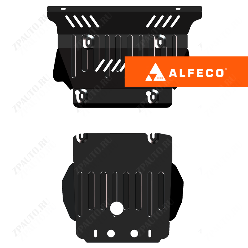 Защита  радиатора и картера (2 части) Toyota FJ Cruiser 2006-2018 V-4,0 , ALFeco, сталь 2мм, арт. ALF24108st