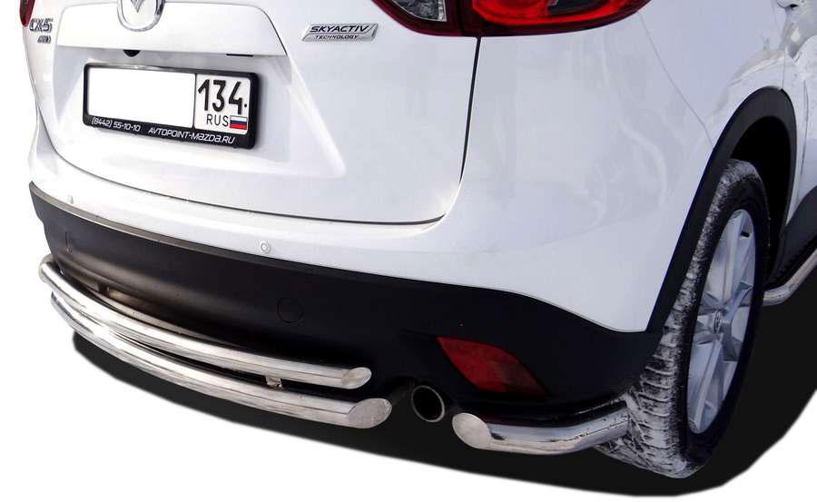 Защита заднего бампера двойная d60/42 для Mazda CX-5 2011, MCX5.13.20, Россия