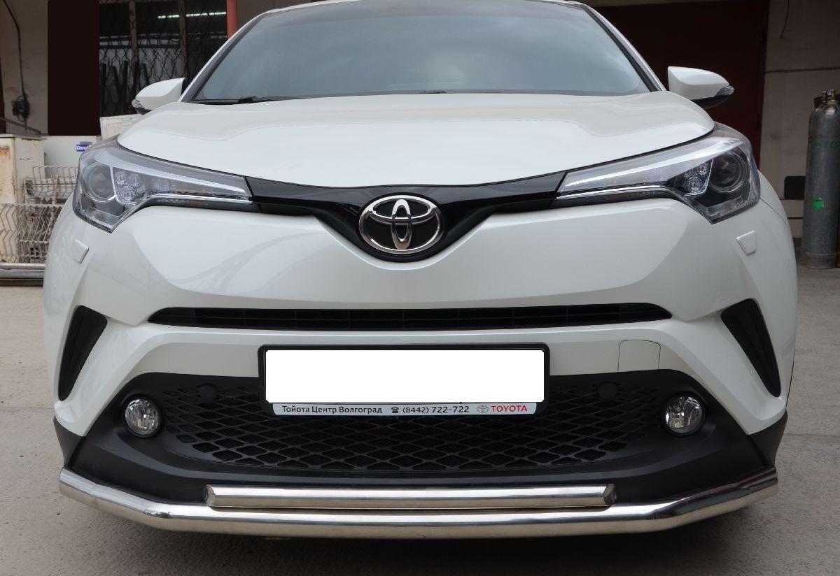 Защита переднего бампера двойная для автомобиля Toyota C-HR 2018 арт. TCHR.18.03, Россия