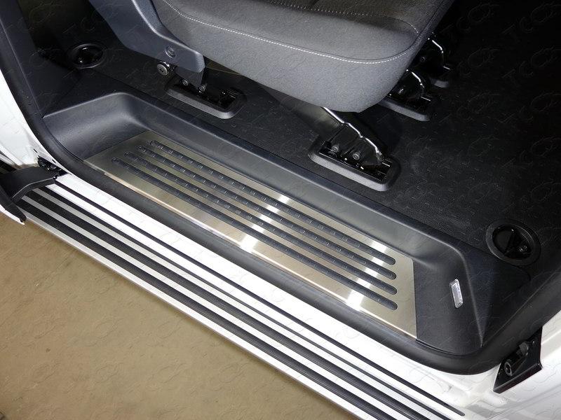 Накладки на пластиковые пороги (лист шлифованный) 3шт для автомобиля Volkswagen Caravelle 2017-