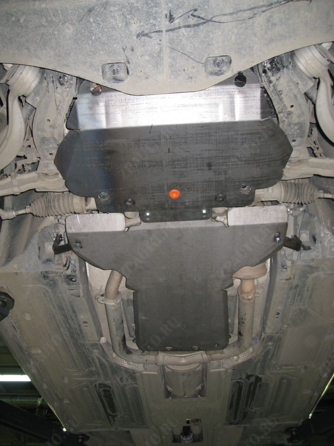 Защита  картера и КПП (2 части) Jaguar XF (X250) 2007-2016 V-3,0 AT RWD , ALFeco, алюминий 4мм, арт. ALF4401al